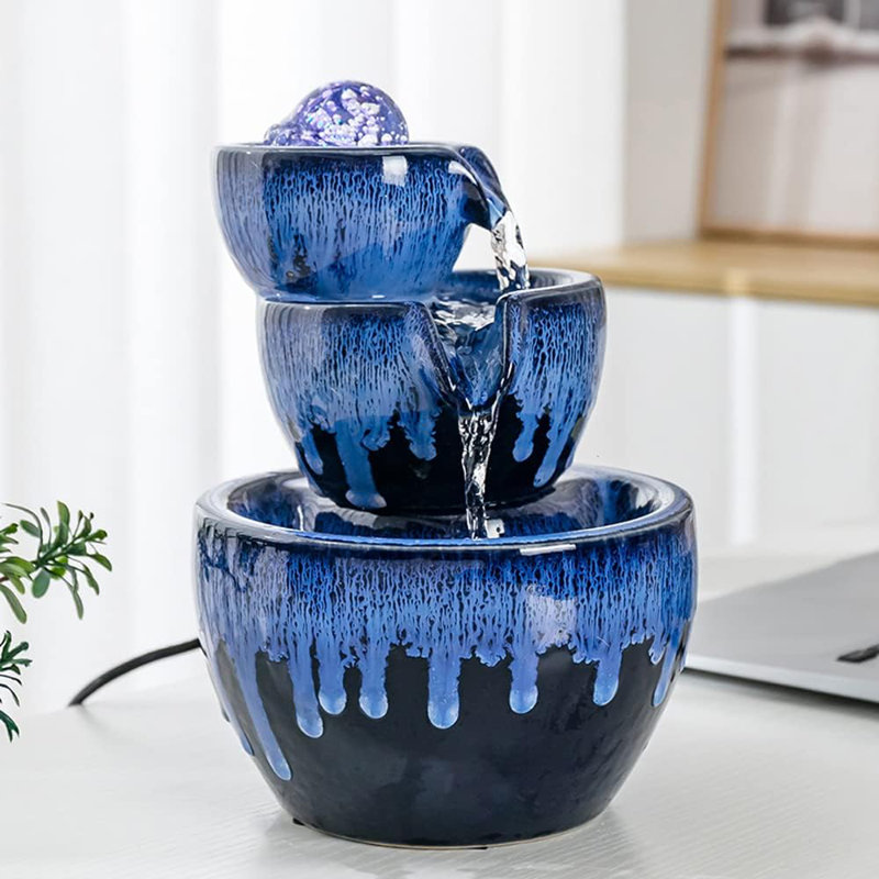 Fontaine de bureau en céramique avec boule