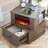 Aldama 23" Tall Rotating End Tables with Storage Drawer and Built-in Outlets,Electric Fireplace Rotating End Side Table-418573589