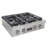 KUCHT Professional 30 in. Natural Gas Range Top with Sealed Burners Stainless Steel with Classic Silver Knobs-87890458-87890457
