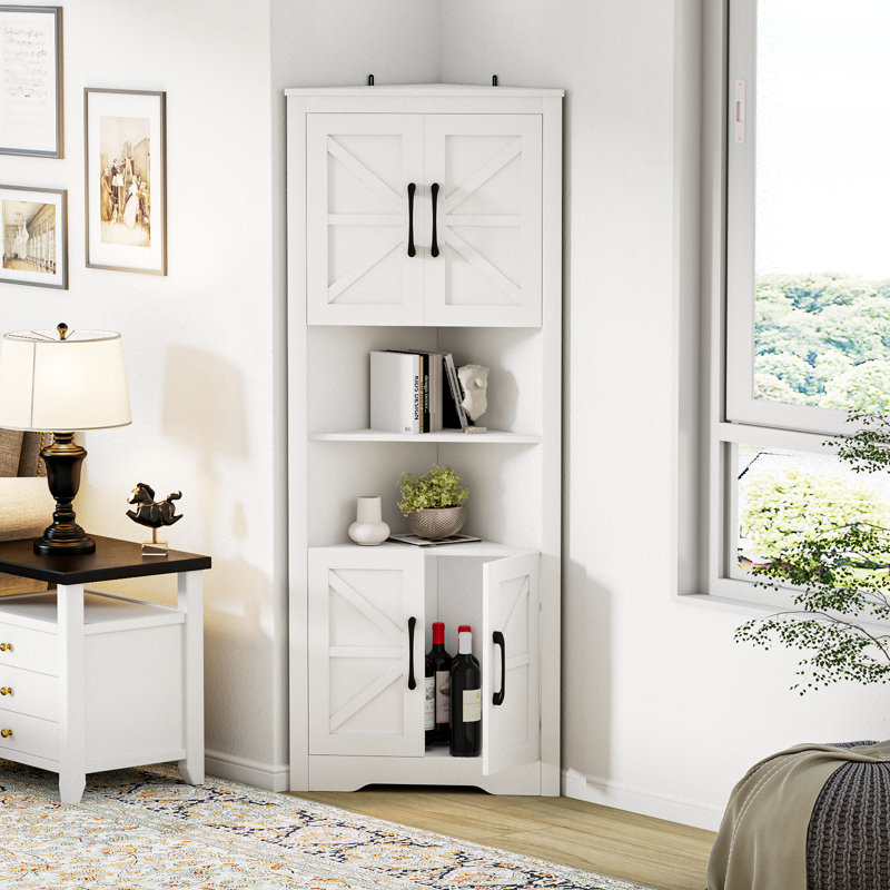 Grande armoire de coin Chamlee, tablette de douche / tablettes réglables Chamlee