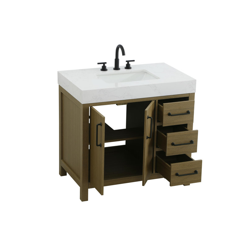 36 inch Single Bathroom Vanity_Traditional_VF60636, Chestnut Brown