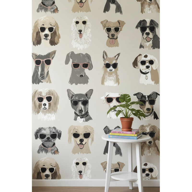 Papier peint chiens avec lunettes de soleil