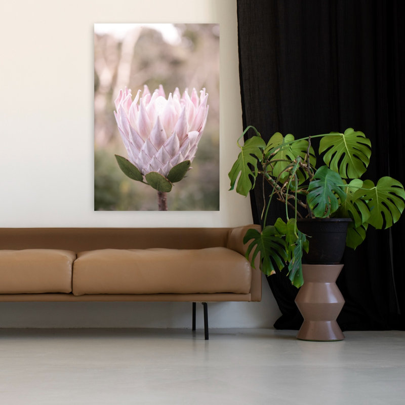 Art contemporain, art floral moderne délicat et élégant, H 48 po x l 32 po