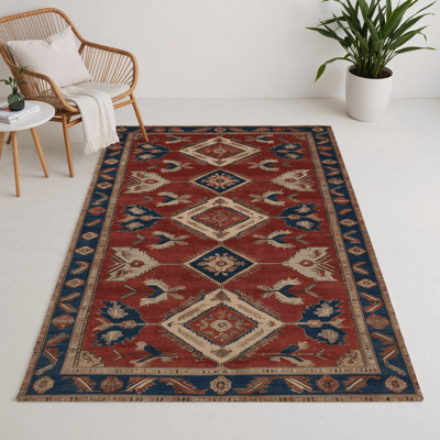Tapis d'intérieur et d'extérieur brun Persian