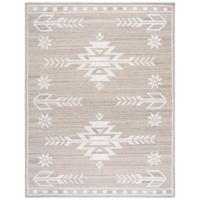 Tapis marocain beige / ivoire en laine / viscose / coton touffeté à la main Soho 659