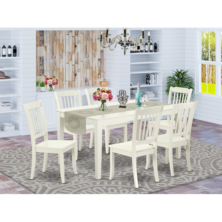 Laforge 6 - Person Solid Wood Solid Wood Top Four Leg Dining Set