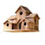 Rustic Multi-Room Birdhouse For Small Birds, Handmade Cedar Construction