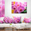 Belles fleurs d'orchidées mauves - coussin à imprimé floral