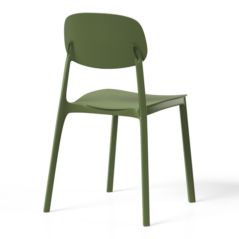 Chaise de salle à manger d'extérieur empilable, Vert