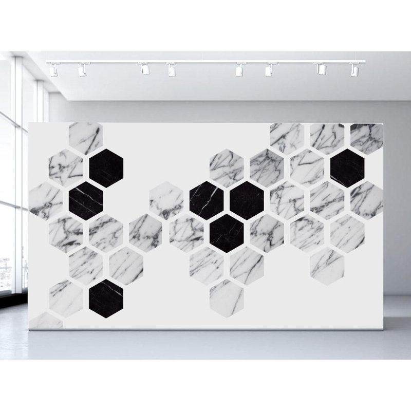 Rouleau hexagonal, L 144 po x l 96 po, Gris / Noir