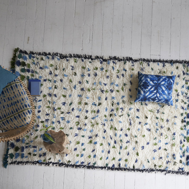 Valais Cobalt Rug, Rectangle 6'7" x 9'10"