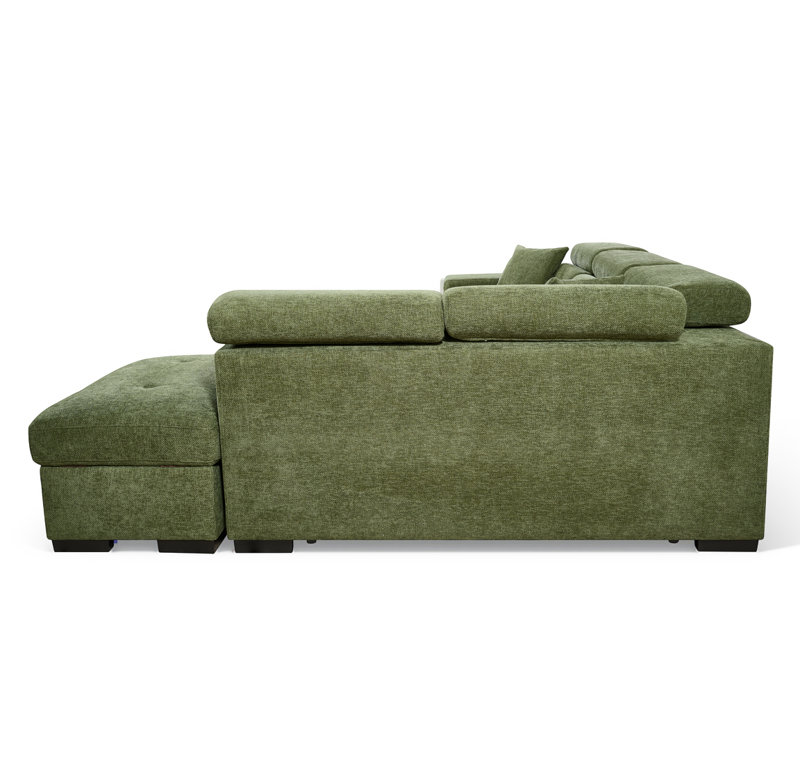 4 Seater Corner Sofa , Right Hand Facing, Olive Green Chenille