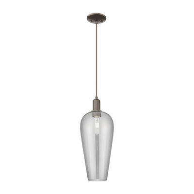Downtown Urban - Chelsea - 1 Light 8" Cord Hung Mini Pendant - Brushed Satin Nickel Finish - Seedy Shade