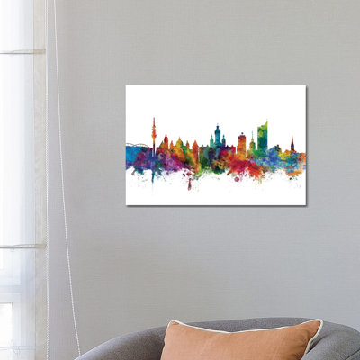 Leipzig, Germany Skyline by Michael Tompsett - 1 Piece Wrapped Canvas Wall Art