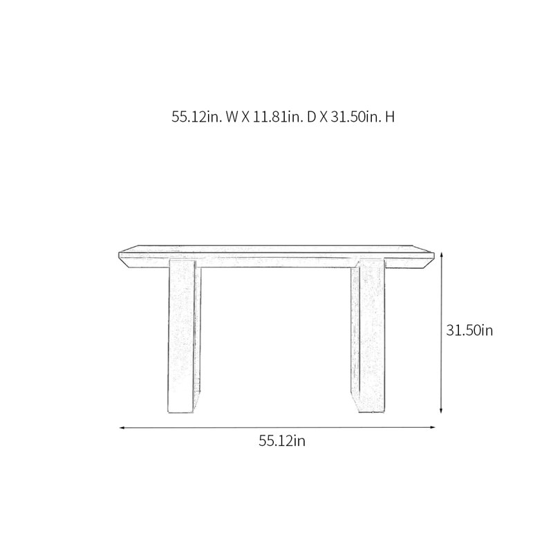 Console Retro Art, H 31,5 po x l 55,12 po x P 11,81 po