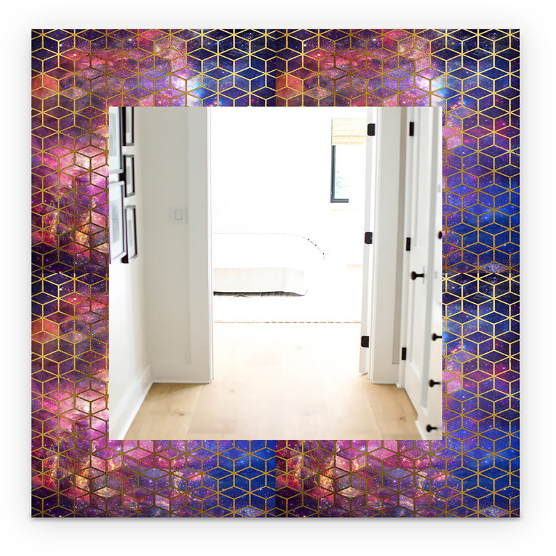 Mirror, 32" H x 24" W, Blue/Gold/Red