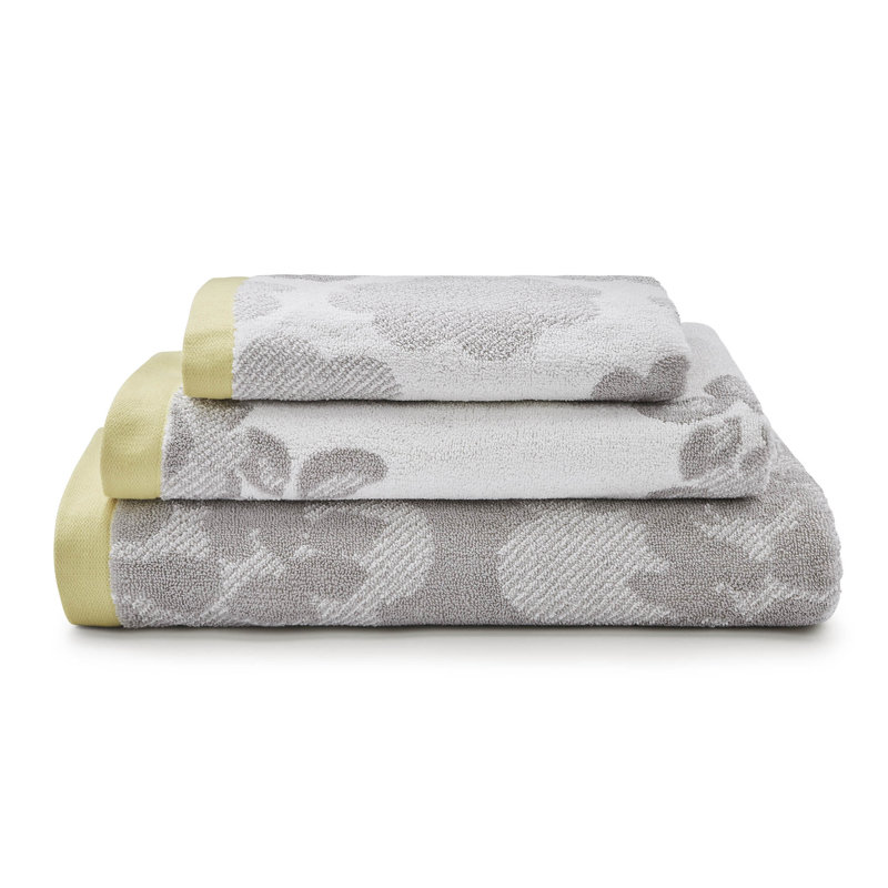 Freston Rose Bath Towel Single, Grey