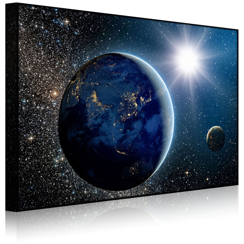 Earth In Space by No - Wrapped Canvas Print, Without lighting, 60cm H x 80cm W x 4.5cm D