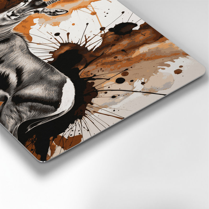 Faune, art mural noir en métal Impala, H 12 po x l 18 po