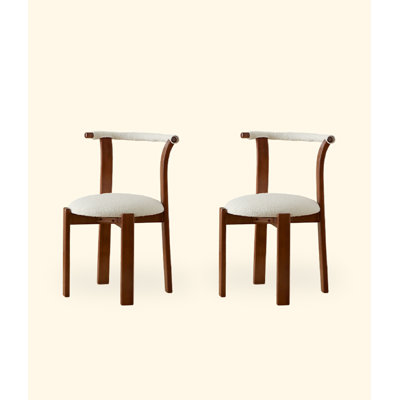 Retro Wabi-Sabi Style Solid Wood Ash Wood Circle Fleece Backrest Dining Chair