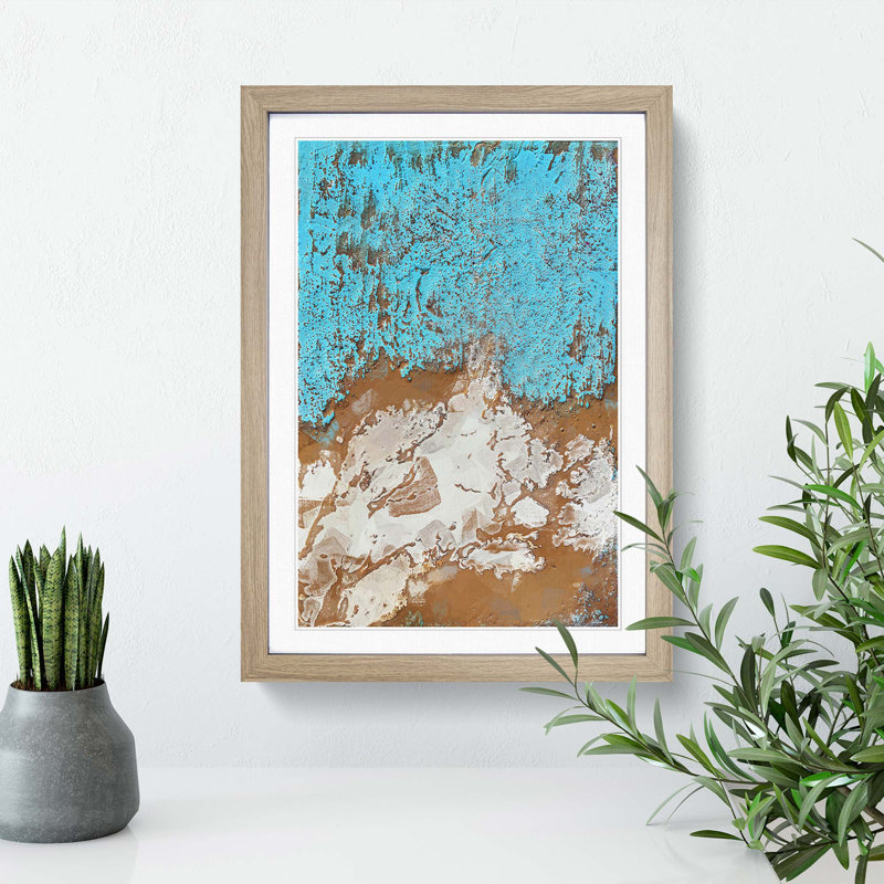 Power of Love in Abstract - Framed Print, 76cm H x 50cm W x 2cm D, Oak