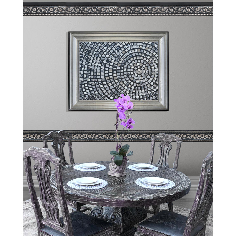 6"H x 92"W x 1/4"D Chair Rail, Silver/Black