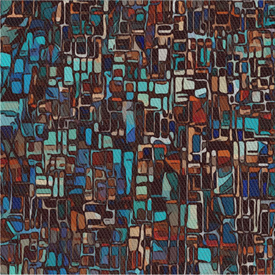 Tapis à motifs bleu / vert / mauve