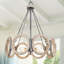 Lustre géométrique unique en bois 4 lumières