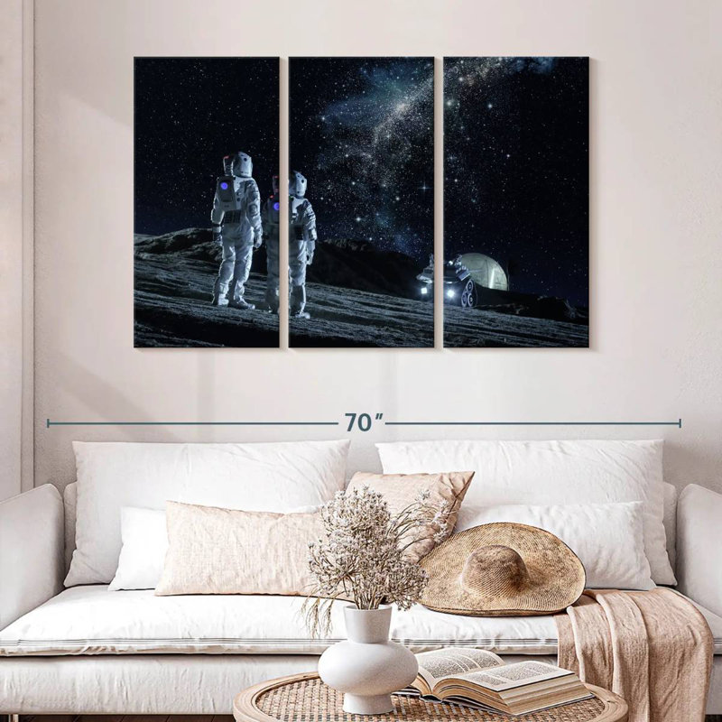 Oberle Lunar Base Astronauts, 32" H x 50" W