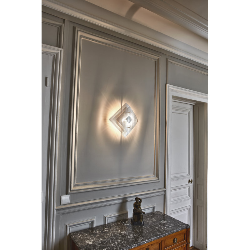 Plafonnier encastré en acier inoxydable poli à 1 lumière Eclipse, E14, H 14,5 po x l 13 po x P 6 po