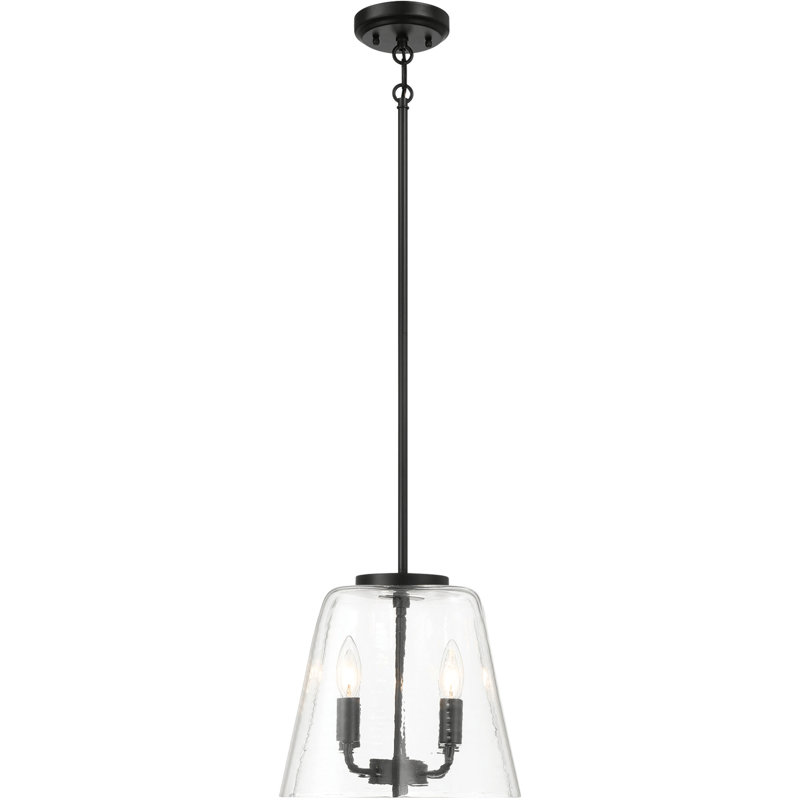 Luminaire suspendu quatre bougies avec verre transparent Soiree, Noir