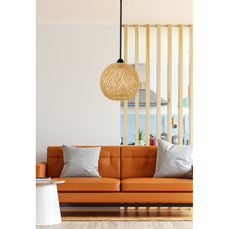 Handmade Jute Chandelier, Bohemian & Scandinavian Design, 22 x 24 cm, Adjustable Cable, Max 40W E27 Socket, For Living Room, Dining Area, or Entryway Decor
