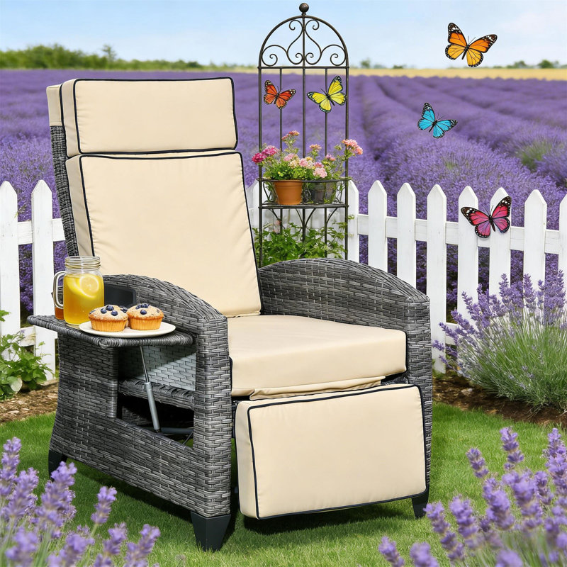 Méridienne inclinable, Fauteuil inclinable d'extérieur, Kaki