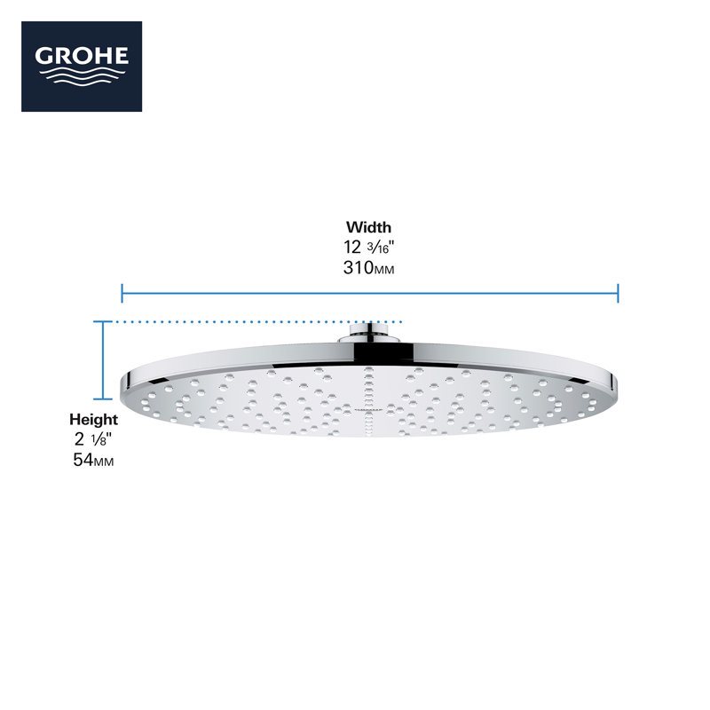 Rainshower Mono310 12-Inch Shower Head, Matte Black