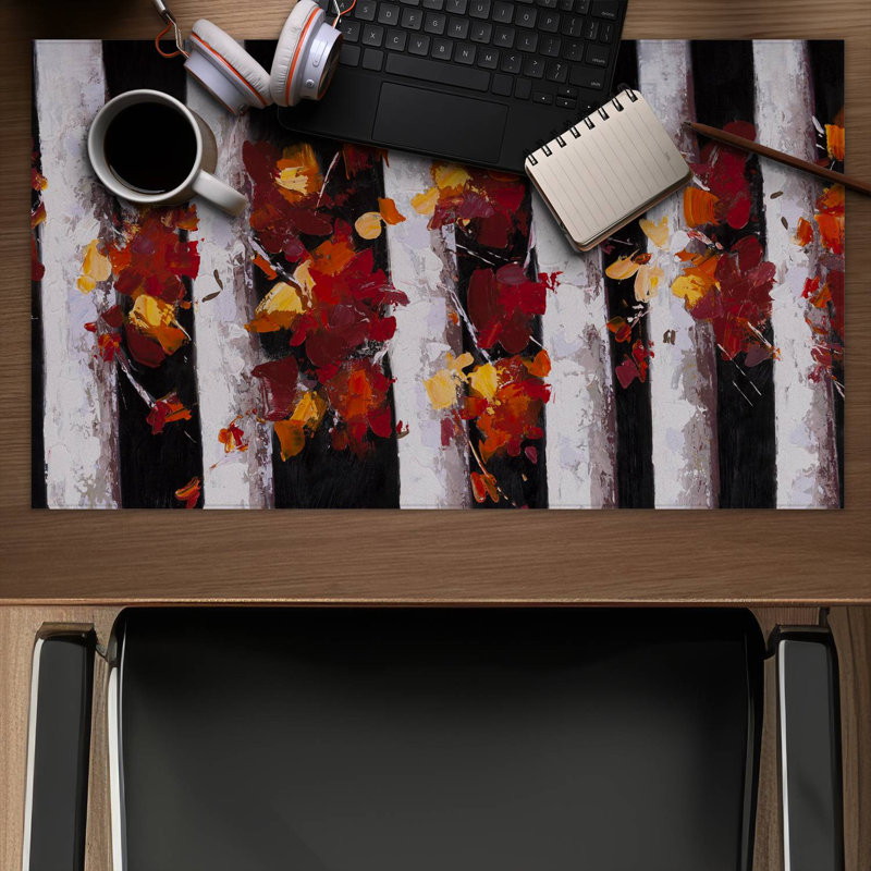 Trees and fall leaves - 14.00"x24.25" Desk mat