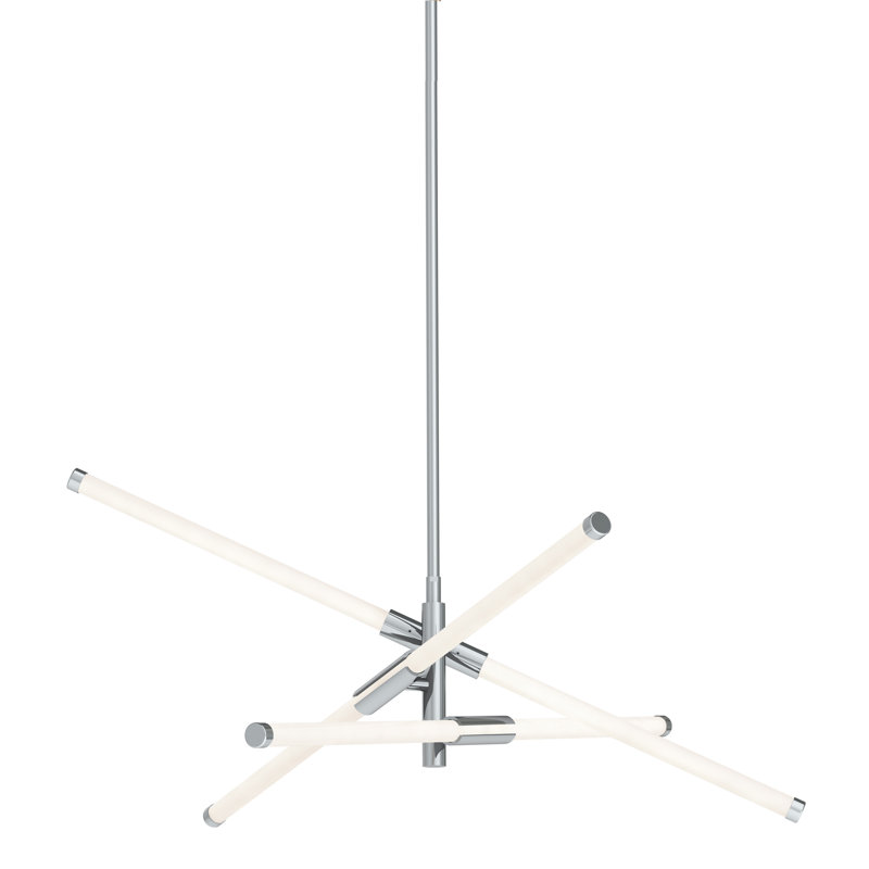 Luminaire suspendu Spoutnik étoile à 3 lumières Amberleigh, Chrome poli