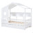 Wooden Twin Size House Bed With Trundle-1210314421