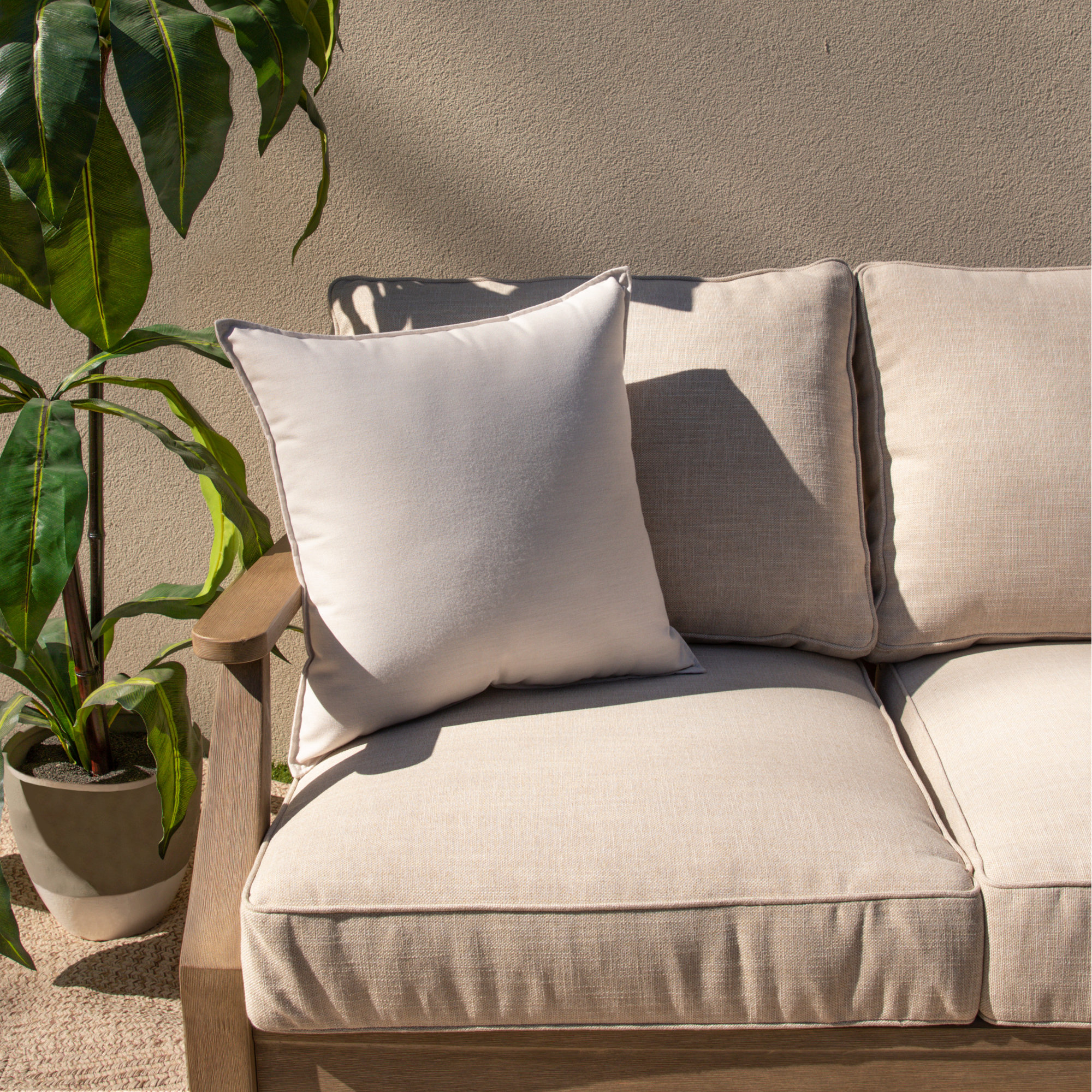 Everley Sunbrella Pillow Cover & Insert, Cast Pumice
