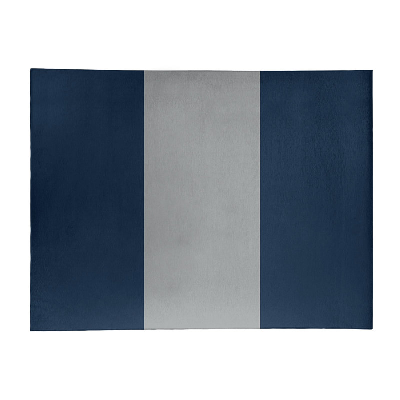 Tapis à rayures bleu/gris, Rectangle 9 pi x 12 pi