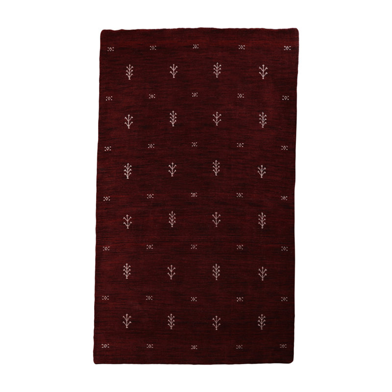 Onna Hand Knotted Loom Wool Eco-Friendly Area Rugs  -  Rectangle, Red White Color, Contemporary Modern Design, High Pile Thick Handmade Anti Skid Area Rugs for Living Room, Bed Room