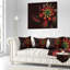 Coussin imprimé floral rouge-29895041-29895044