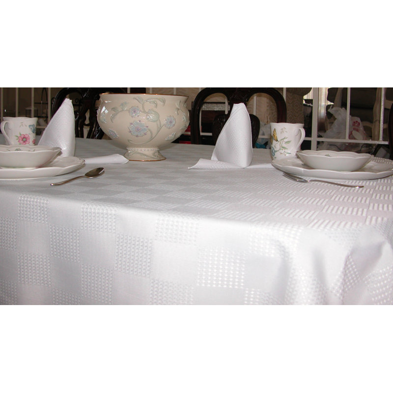 Benninger Dining Tablecloth Premium Quality Polyester, Stain and Wrinkle Resistant, Easy Care 60x84 inch Ivory, White