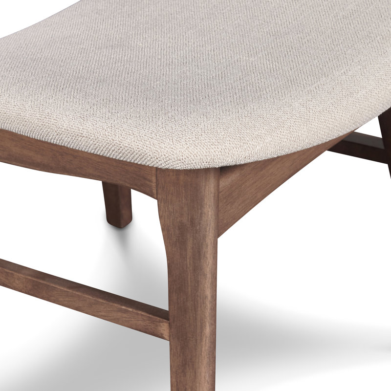 Chaise d'appoint rembourrée en bois Lyan, Beige/brun