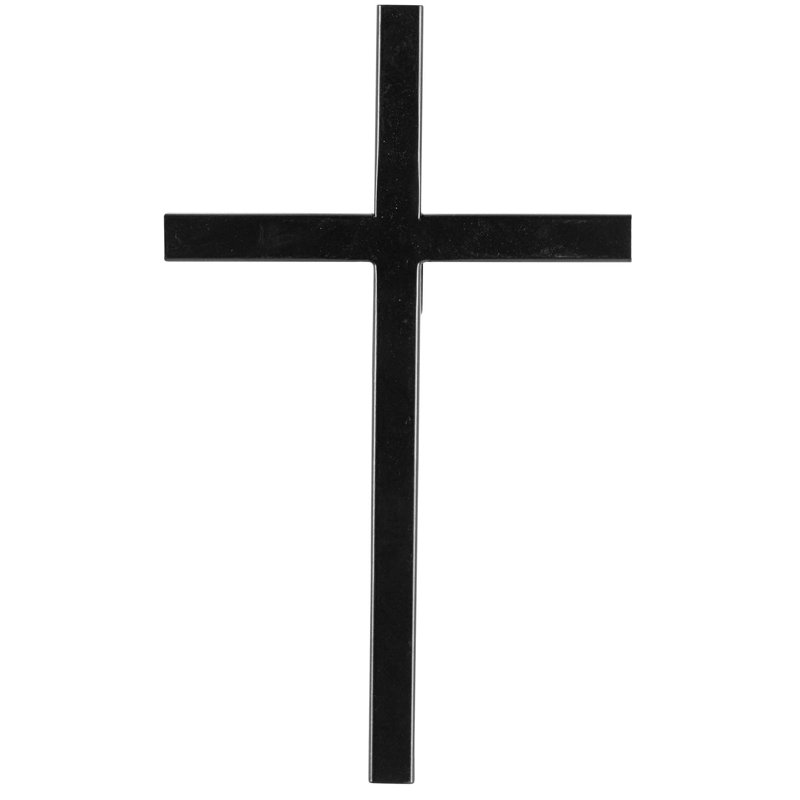 BLACK METAL WALL CROSS 10"H