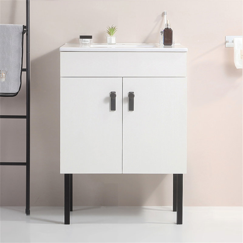 13 23.6'' Single Bathroom Vanity Base Only, White