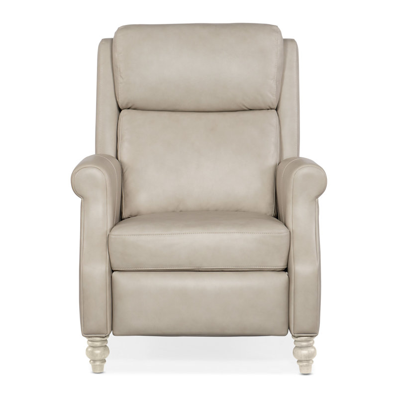 Hurley Power Recliner with Power Headrest, Beige Genuine Leather