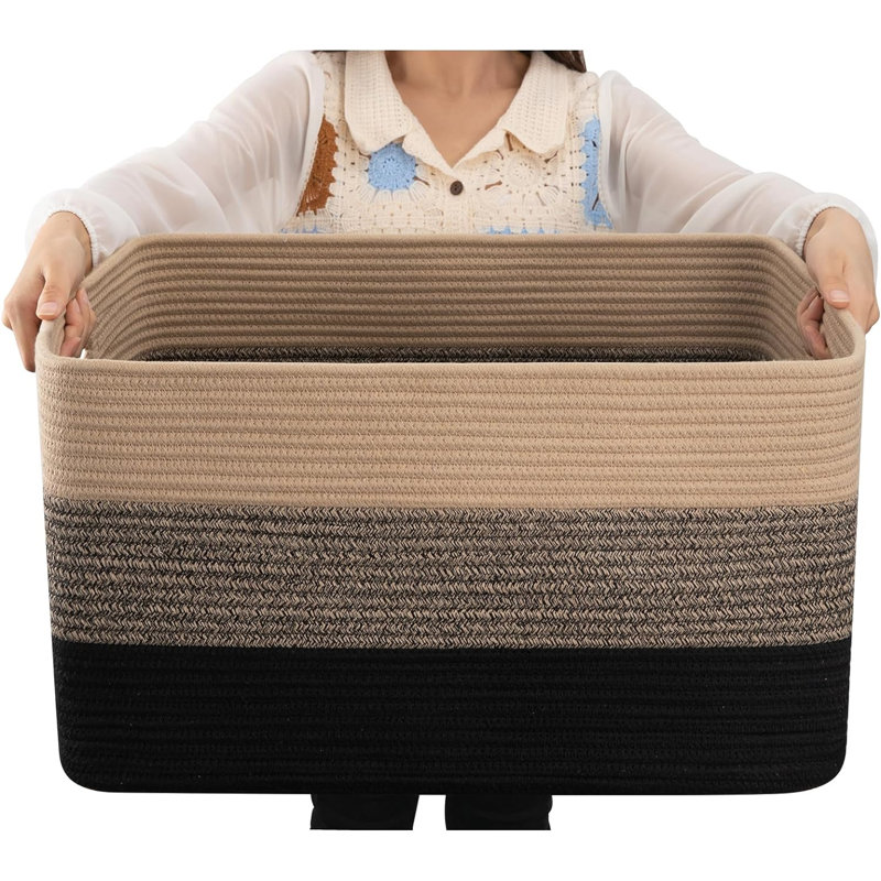 Dovecove Fabric Decorative Basket, 71, Black/Yellow