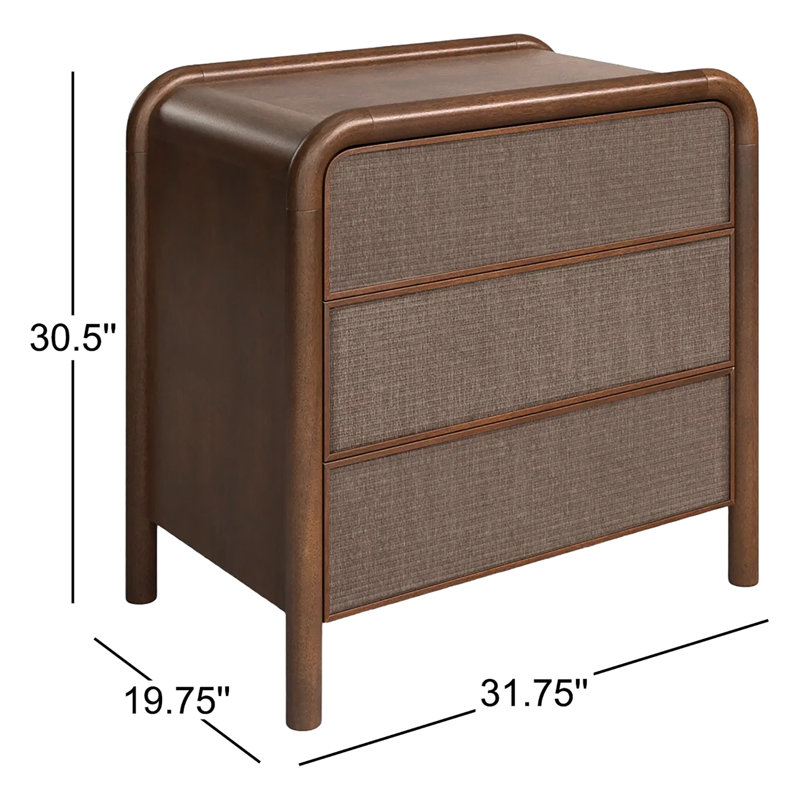 Rye 3 - Drawer Solid Wood Nightstand
