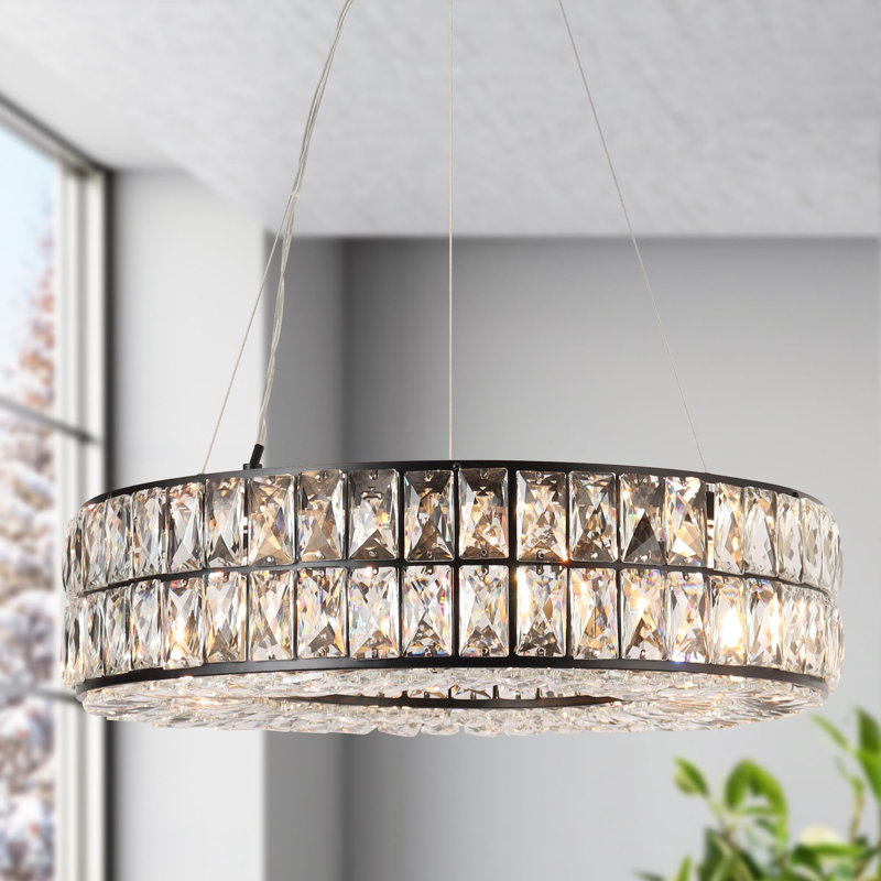 Lustre en forme de roue de chariot en cristal 21 lumières à 8 lumières Baconton
