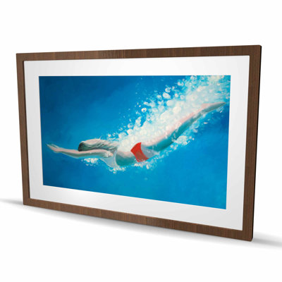 Diving Jump - Blue Sports & Games Framed Matted Print Decor